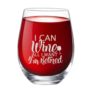 Daily use crystal decorative wine glasses custom elegant stemless glass for drinking red white wine