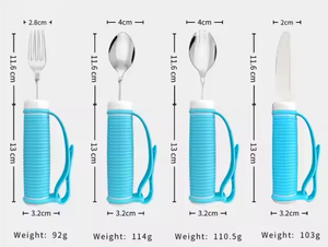 Ensemble de couverts ajustables et détachables en acier inoxydable de qualité alimentaire pour personnes âgées souffrant de crampes aux mains et pour les soins de santé - Product Image 4