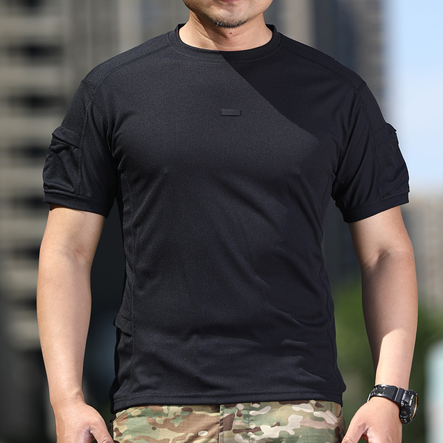 Waffle T-shirt Mens Sports T-Shirts High Quality Quick-Dry Outdoor Tactical Short Sleeve T-shirts for Men