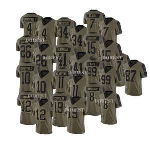 Custom Eerbetoon 12 # Cognac 87 # Kelce 8 # Jackson 4 # Prescott 10 # Garolppolo Limited America Gestikt Voetbal Rugby Jersey - Product Image 1