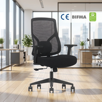 Chaise de bureau exécutive ergonomique moderne en tissu, personnalisable OEM, avec base pivotante pour espace de travail