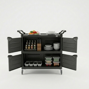 Carrito de Servicio de Tres Niveles para Hotel, con Ruedas de 4 Pulgadas de PP+Aluminio, para Limpieza, Restaurante, Cocina de Hotel - Product Image 4