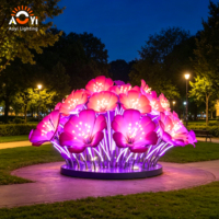 Lámpara de Paisaje con Escultura Floral, Acrílica, Estilo de Arte Moderno para Calle Comercial o Plaza Cultural