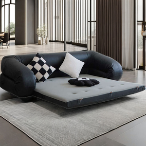 SHEZI nordico minimalista mobili per la casa <span class=keywords><strong>Giovannetti</strong></span> Design unico speciale in pelle divano letto divano letto pieghevole per appartamento - Product Image 3