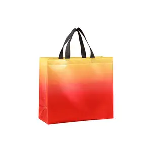 No logo red holographic plastic pvc clothing shoes package bag metal silver beauty things tote bag