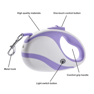 Новое поступление, 5 м, автоматический выдвижной поводок для собак со светодиодным светом, модный стиль, поводок для прогулок для домашних животных - Product Image 6