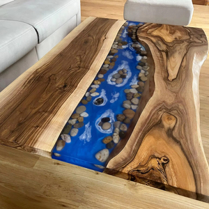 Nhựa Epoxy làm bằng tay và nhựa Epoxy rắn sông Bảng tự nhiên rắn gỗ lớn tấm bàn trà cho bữa tiệc gia đình - Product Image 1