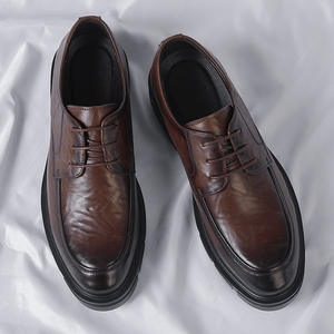 Zapatos Oxford Formales de Negocios para Hombre con Elevador Interno de 10CM, Diseño Antideslizante, de Caña Baja, con Cordones, Suela Gruesa y Transpirables, Ideales para Novios - Product Image 1