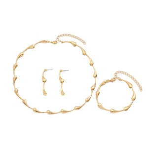 2025 Wholesale New Exquisite High Quality Gold Toned Irregular Drop Shaped Jewelry <b>Set</b> for Special Events - Product Image 1