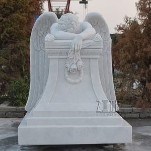Пользовательские белый мраморный надгробный камень в натуральную величину плач Ангел статуи - Product Image 2