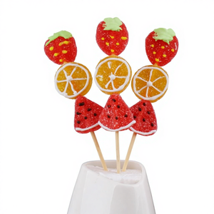 Bonbons gélifiés en gros de 45g, saveur fruitée, en forme de fruits de dessin animé, sucettes à la jus de fruits pour enfants - Product Image 2