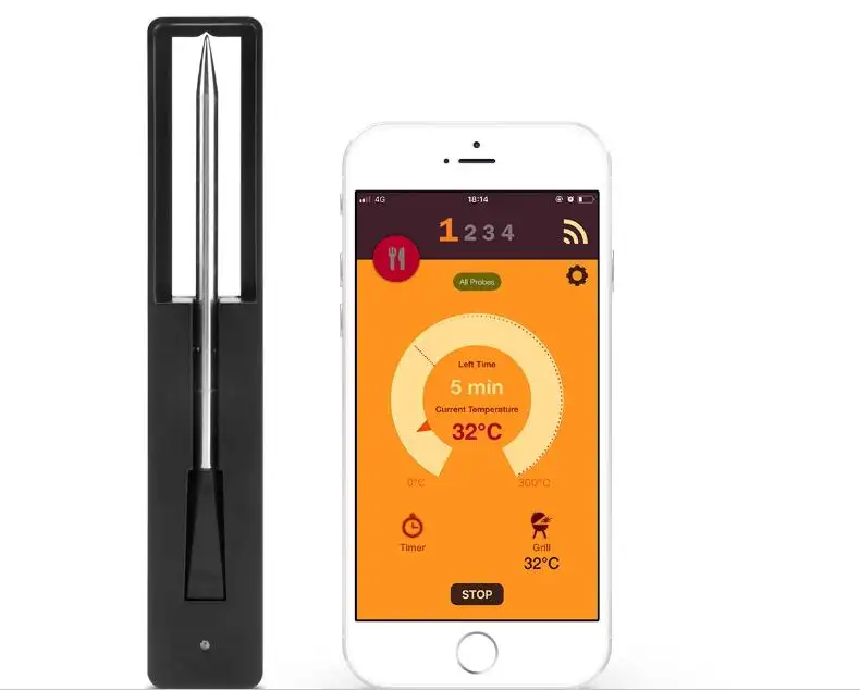 Wholesale Wireless Meat Thermometer Probe Meat Thermometer with Digital Connectivity
