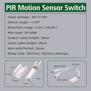 GREESON Neuankömmling dc12V Kleiner Pir-Bewegungs sensorsc halter 5a 60w Schalter für menschlichen Infrarot-Bewegungs <span class=keywords><strong>sensor</strong></span> für Garderoben leuchten - Product Image 2