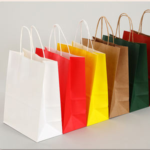 Sacs en papier flexographiques personnalisés par l'usine, sacs en papier avec logo, sacs à main pour le shopping - Product Image 3