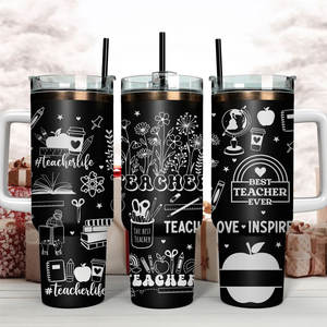 Vaso Térmico Personalizado con Logotipo Grabado con Láser para Maestros, Botella de Agua Aislada de Gran Capacidad de 40 oz, Regalos de Agradecimiento para el Día del Maestro - Product Image 3