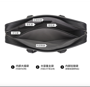 Maletín de Cuero Genuino Andong para Portátil de 14 Pulgadas, Bolso de Mano para Hombre, Estilo Europeo, Bolsos Cruzados de Negocios - Product Image 5