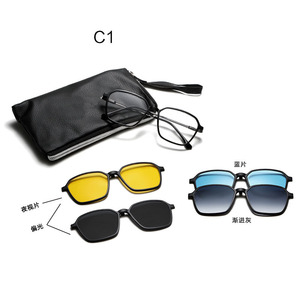 6088 Fashion Business 5 en 1 <span class=keywords><strong>Clip</strong></span> magnético en TR + Metal cuadrado ultraligero <span class=keywords><strong>gafas</strong></span> de sol polarizadas montura de <span class=keywords><strong>gafas</strong></span> <span class=keywords><strong>graduadas</strong></span> - Product Image 3