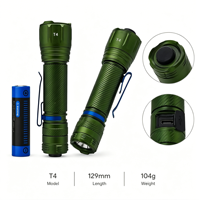 Linterna Táctica de 1300lm, Fabricada en Fábrica con 44 Años de Experiencia, Alcance de 400-500M, Resistente al Agua IP68, 2600mAh, USB, Enfoque Ajustable, Luz Negra