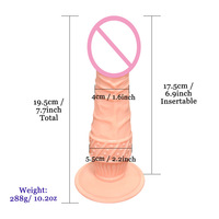 Juguete Sexual con Forma Única de Pene Simulado Color Piel para Mujeres, Masajeador Anal, Juguete Sexual para Adultos