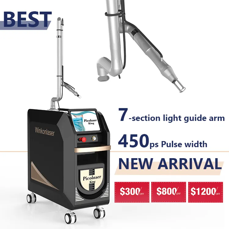 Winkonlaser picosecond Laser 450PS Nd Yag laser Loại bỏ hình xăm 532 755 1320 1064 Pico laser giá máy cho tất cả các da