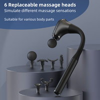 Ekang Pistolet de massage PL-680DC portable à angle profond pour tissus Pistolet de massage à vibration incurvée et longue poignée allongée pour thérapie du corps et des mains