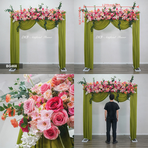 Pink Rose <b>Hydrangea</b> Realistic Silk <b>Artificial</b> <b>Flowers</b> Wedding Arch & Backdrop for Aisle Background Decoration - Product Image 3