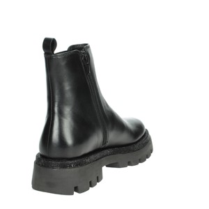 Stivaletti neri K-10104 da donna con lacci e stile Chelsea stile Cowboy autunno/inverno cotone termico stivaletti piatti in PU - Product Image 3