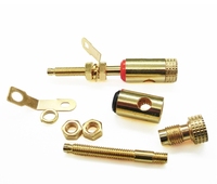 Tige de cuivre Audio plaqué or allongé grand amplificateur de courant borne de haut-parleur 4mm prise banane
