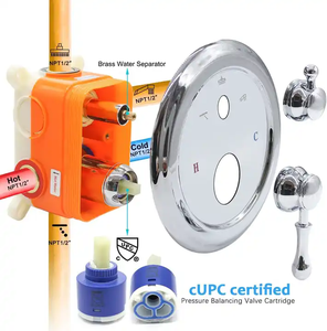 Set doccia a pioggia cromata set doccia spa bagno hotel con 4 pezzi corpo jet - Product Image 6