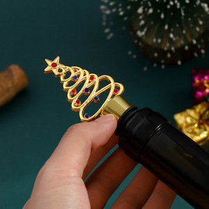 Christmas Tree <b>Wine</b> <b>Stopper</b> Zinc Alloy Gold And Silver Creative Bottle <b>Stopper</b> For <b>Wine</b> Preservation Party Gift - Product Image 1