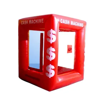 Gigante cubo inflável dinheiro captura garra máquina cabine para venda