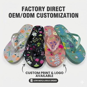 Chanclas Personalizadas por Sublimación, OEM ODM, Sandalias de PE con Diseño Floral, Pantuflas de Playa de Verano, Venta al Por Mayor Directa de Fábrica - Product Image 1