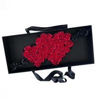 Boîte à fleurs de luxe pour la Saint-Valentin, la fête des mères, en forme de cœur et boîtes à fleurs pour maman avec fenêtre