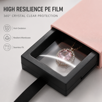 Boîte de présentation de bijoux en ruban, prête à l'emploi, boîte flottante anti-oxydation en papier transparent pour emballage de bracelets, montres et bijoux