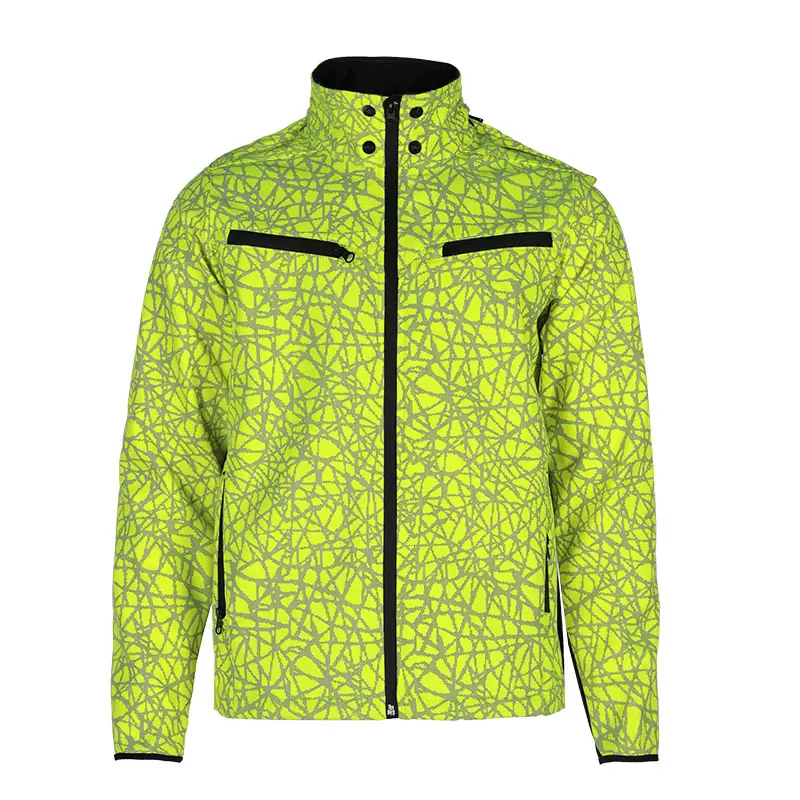 Wholesale OEM ODM HI VIS Breathable Windproof Outdoor Water Repellent Hiking Softshell Jacket