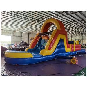 Parcours d'obstacles gonflable en 2 parties avec <span class=keywords><strong>piscine</strong></span>, défi aquatique amusant pour enfants, équipement de parc aquatique extérieur - Product Image 3