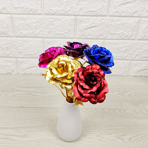 Regalos creativos para el día de San Valentín 24K Gold Foil Rose Torchbearer Rose Gold Foil Flower - Product Image 3