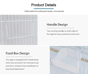 Gabbia Grande per Allevamento Uccelli, Villa Decorativa per Pappagalli, Gabbia Robusta a Forma di Casa per Uccelli da Esterno - Product Image 4