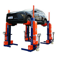 TFAUTENF CE 10000KG Kablosuz Mobil Kolon 4 Noktalı Kaldırma Platformu, Dijital Ekranlı, Her Kolonun Gerçek Zamanlı Yüksekliğini ve Yükünü Gösterir