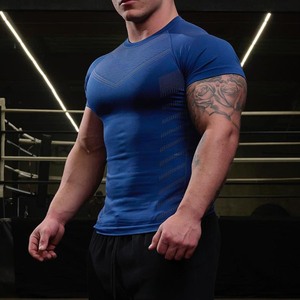 Camiseta de Compresión a Rayas para Hombre, de Nailon y Elastano, Ajustada, Ligera, Moldeadora, para Entrenamiento, Running, Baloncesto y Gimnasio - Product Image 5
