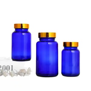 ขวดบลูกลาสเปล่าพร้อมฝาเกลียวสำหรับบรรจุอาหารและยาแคปซูล75/100/120/150/200/250/300/400/500มล. - Product Image 5