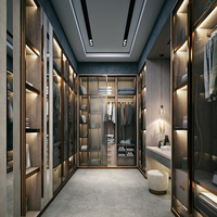 Garde-robe intelligente en bois avec miroir, garde-robe coulissante, placard central, table, placard intelligent