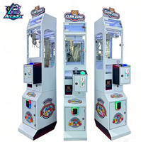 Mini machine à griffes verticale compacte en plastique, à monnayeur, avec accepteur de billets, pour attraper les jouets et les porte-clés, pour centre commercial, version anglaise