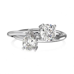 DYLAM <b>Dainty</b> Fine Fashion Women <b>Rings</b> S925 Silver Crossed 2-Layers Double 5A Cubic Zirconia Wedding Promise Engagement <b>Rings</b> - Product Image 1