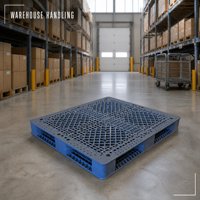 Palette Euro robuste à entrée 4 directions en PEHD, avec poutre de pont à nervures épaissies, structure solide pour entrepôt, logistique et transport