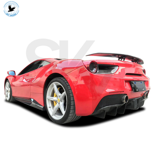 Difusor trasero de fibra de carbono <span class=keywords><strong>FF</strong></span> para <span class=keywords><strong>Ferrari</strong></span> 488 GTB Spider, nuevo kit de carrocería trasera de fibra de carbono seca con parachoques tipo parachoques - Product Image 2