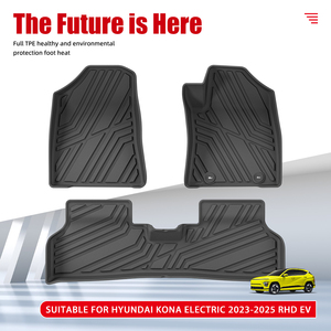 Alfombrilla de Piso para Auto 3D de TPE, Impermeable, Antideslizante, Juego Completo para <span class=keywords><strong>Hyundai</strong></span> <span class=keywords><strong>Kona</strong></span> Eléctrico 2023-2025, Volante a la Derecha, EV, Venta Caliente - Product Image 2