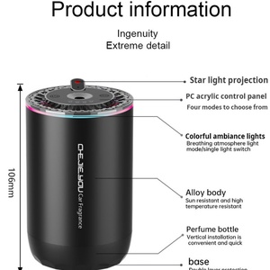 Diffuseur d'arômes de voiture intelligent de nouvelle conception, en métal, avec port USB de type C, avec capteur AI, machine à parfum, diffuseur d'air pour voiture et hôtel, noir - Product Image 5