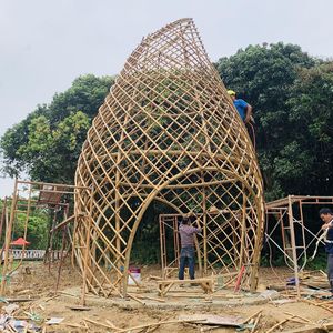 Master Bamboo Pavilion Diameter 4-7M Manual Construction For Outdoor Leisure Decorate Gallery Style - Product Image 3