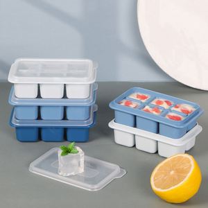 Bandeja de silicona de grado alimenticio mejorada para cubitos de hielo con tapa de fondo suave, congelación rápida y fácil desmolde para cubitos de hielo caseros DIY para nevera/congelador - Product Image 1